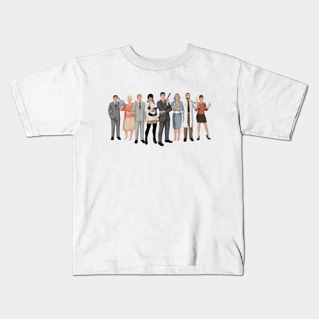 Minimal Archer Cast Kids T-Shirt by Bleachie